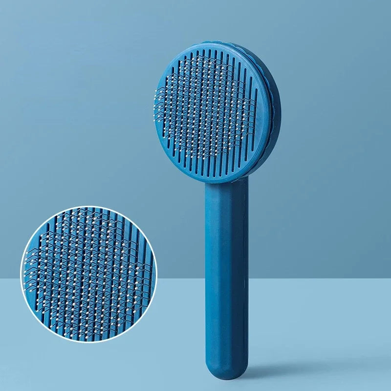 Brosse pour chat poil long - Bleu foncé