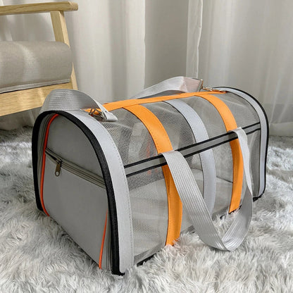 Sac Bandoulière Transport Chat - Orange / L (46x29x26cm)